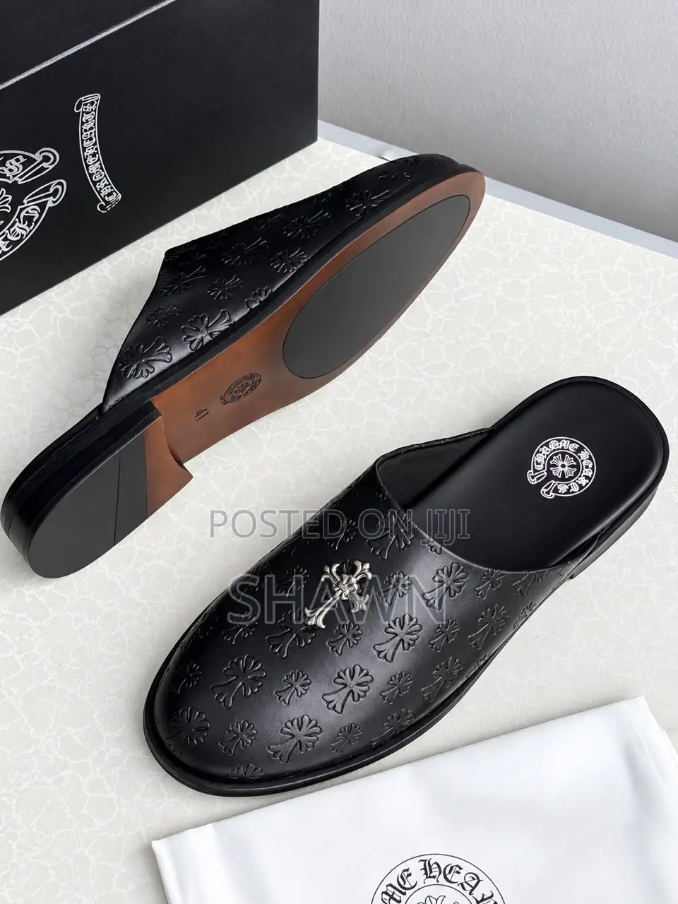 Chrome Heart Luxury Leather Mules