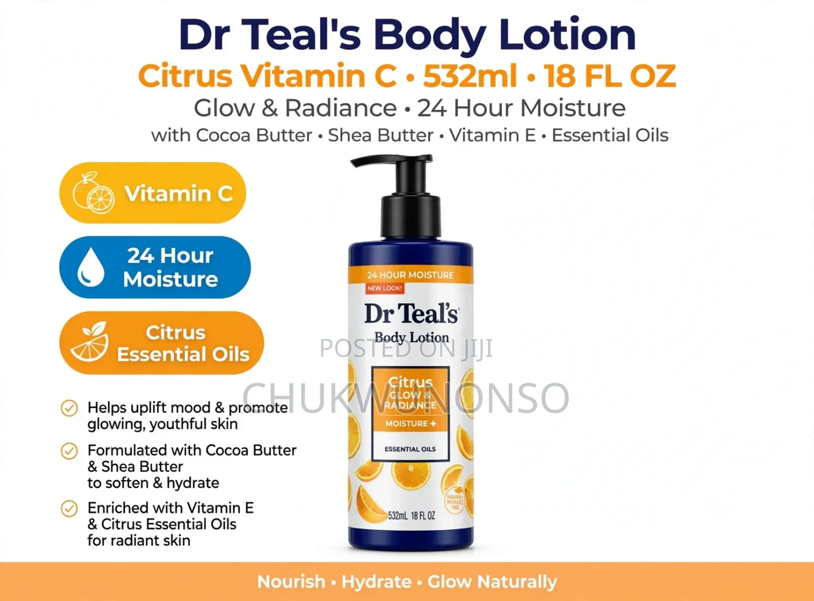 Dr Teal's Body Lotion Citrus 532ml 18 FL Oz