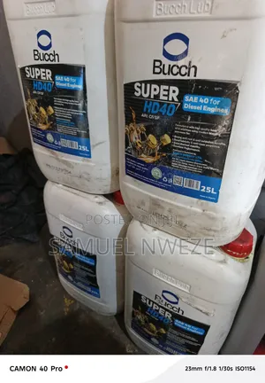 25-Liter Jugs of Bucch Super HD40 SAE 40 Diesel Engine Oil