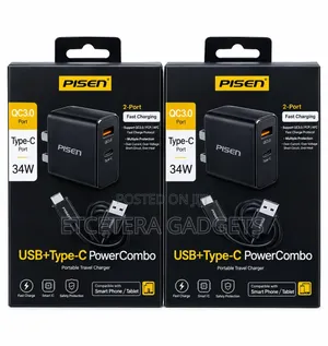 Pisen 34w Type-C Fast Charger With USB Port