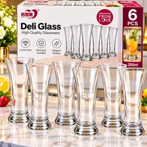 Deli Glass 6-Piece Luxury Flared Drinking Glass Set