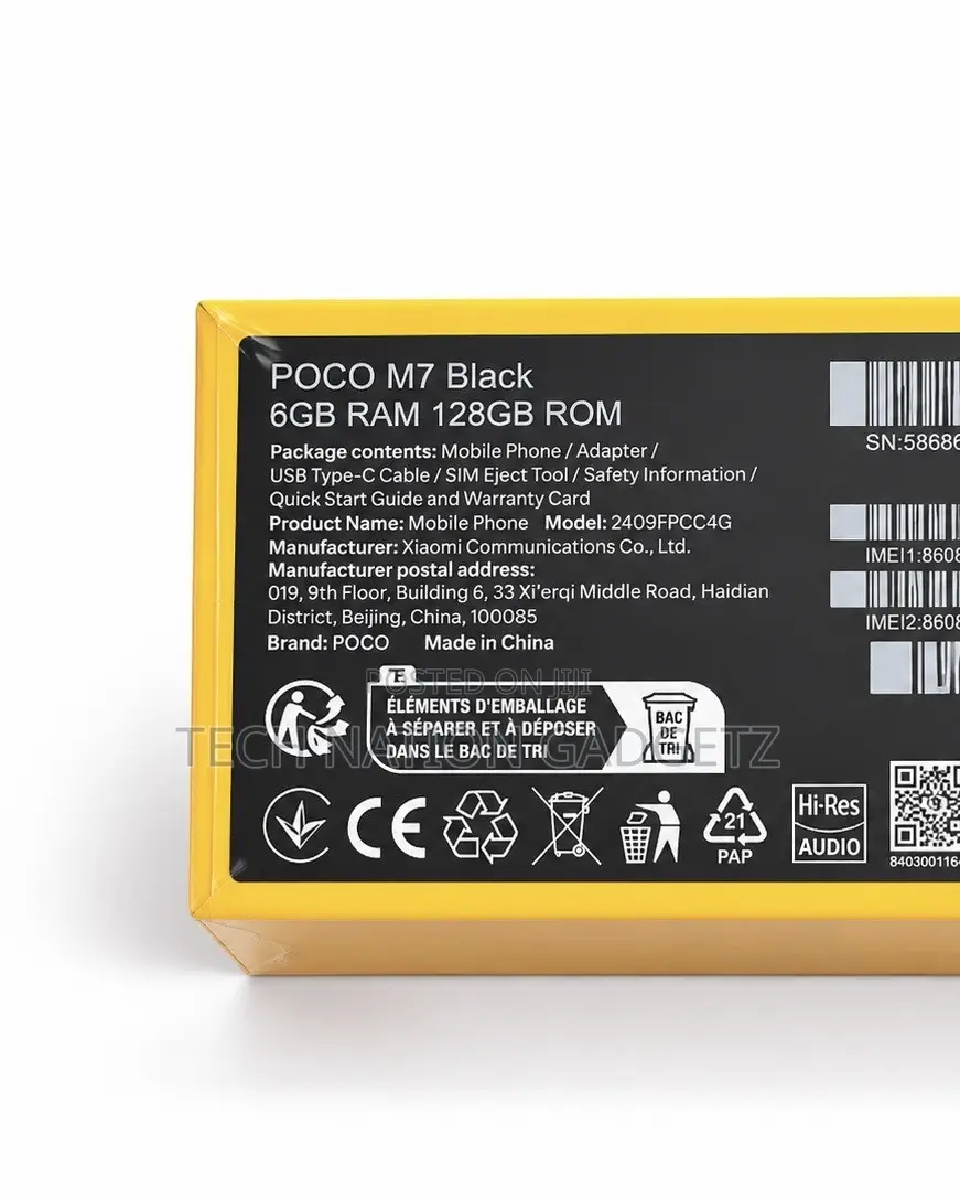 New Xiaomi Poco M7 128 GB Black