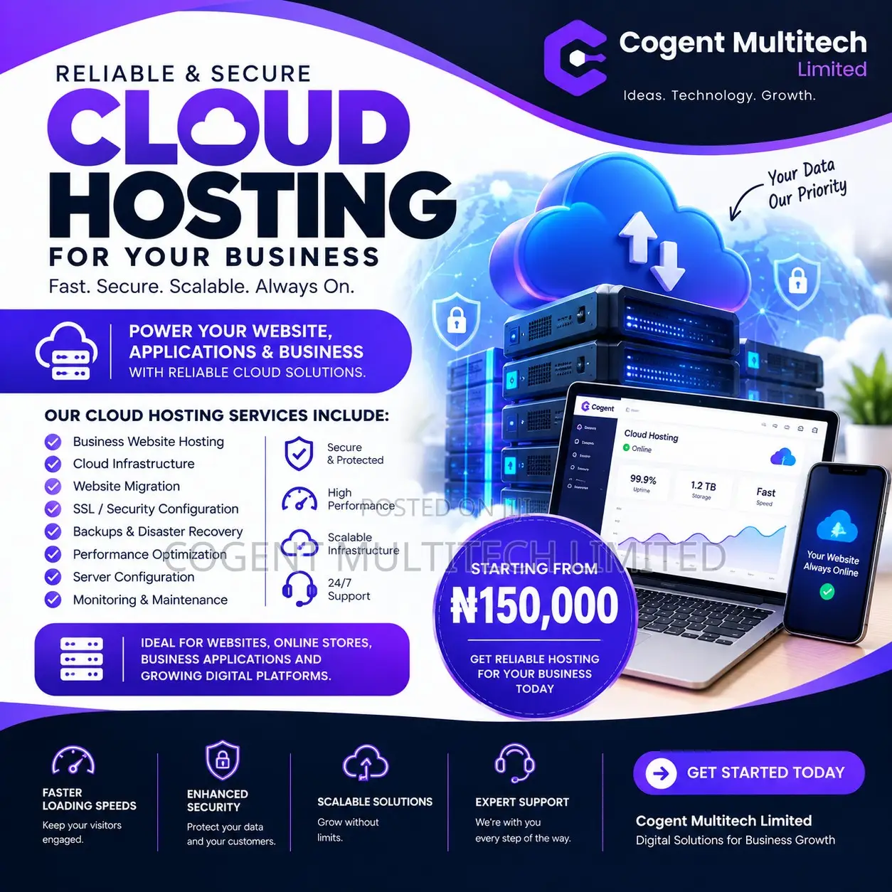 Reliable Cloud Hosting & Business Website Hosting Services