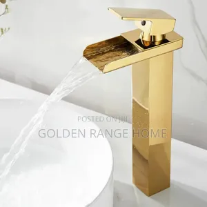 Gold Waterfall Basin Mixer Tap
