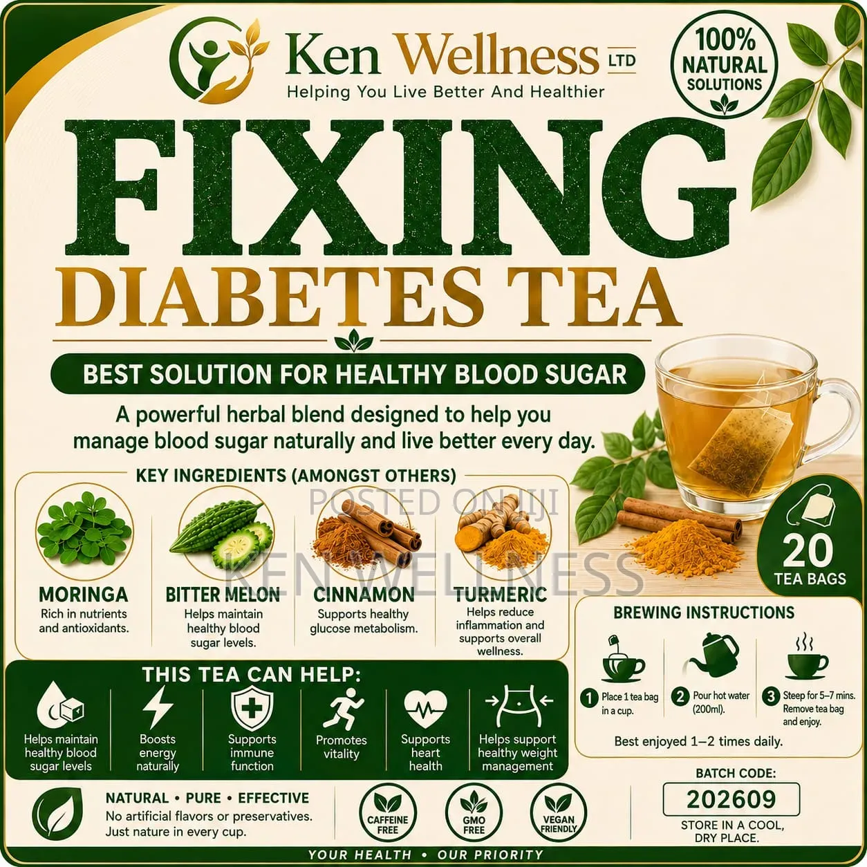 Premium Blood Sugar Herbal Tea (Abuja)