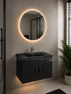 Executive Black Dining/Bathroom Vanity Cabinet Basin Set