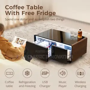 Smart Coffee/ Center Table With Fridge and Freezer