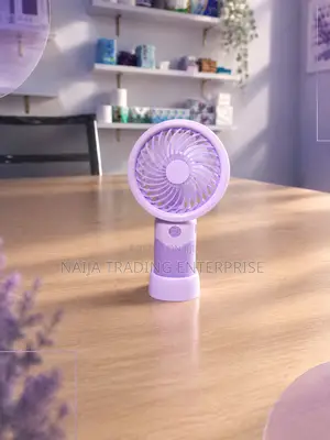 Mini Hand Fan With Fancy Stickers- Purple