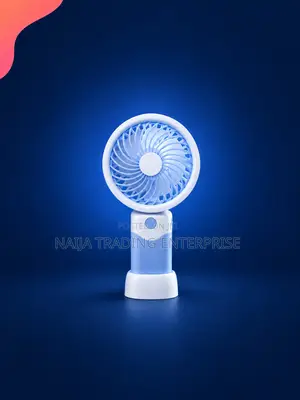 Mini Hand Fan With Fancy Stickers- Blue