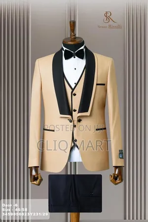 Champagne Shimmer 3-Piece Tuxedo Suit