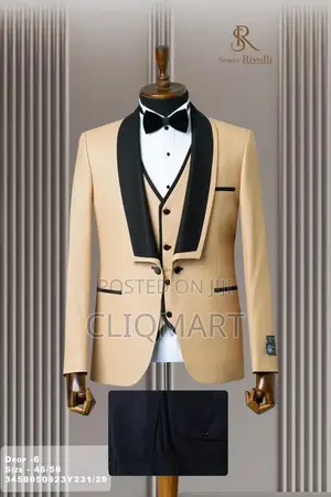 Champagne Shimmer 3-Piece Tuxedo Suit