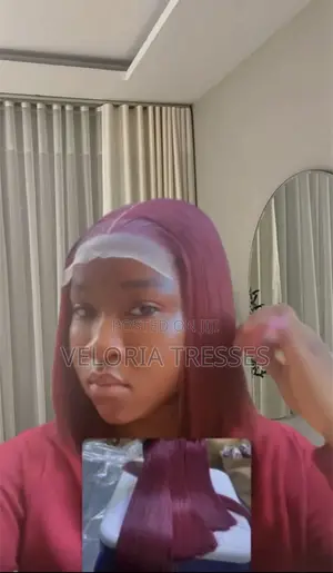 10” Burgundy With 5by5 Closure Vietnamese Bone Straight