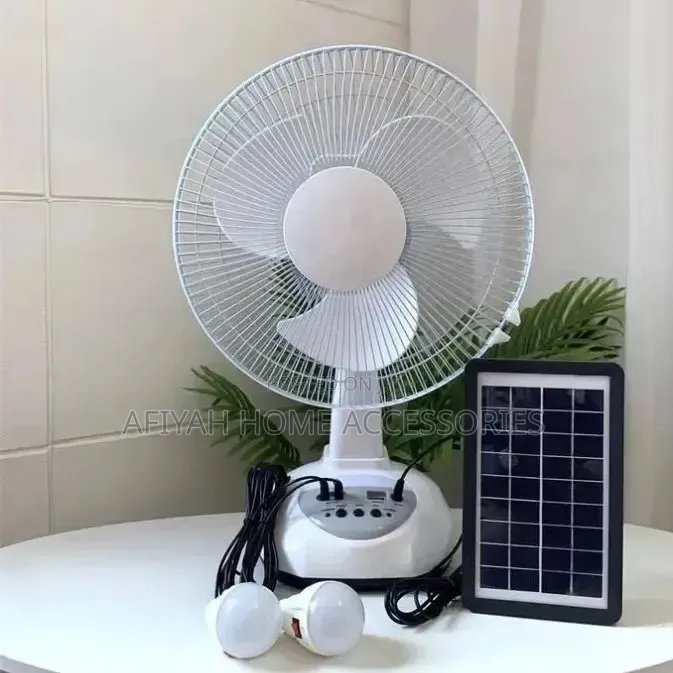 Solar Fan With 2 Bulbs