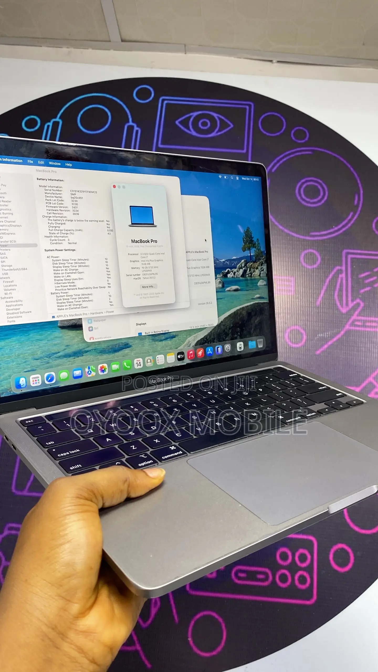 Laptop Apple MacBook Pro 2020 16GB Intel Core i7 SSD 512GB