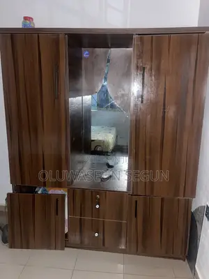 Used Wooden Wardrobe With Mirror and Drawers