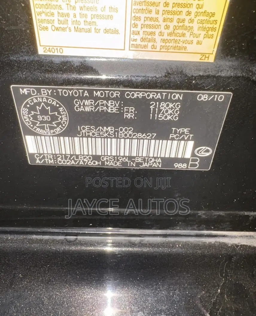 Lexus GS 350 2010 Black