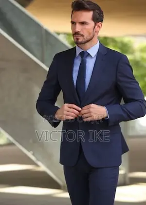 Navy Blue Color Fitted Suit