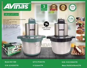 Avinas AV-1388 Multi-Function Food Chopper & Yam/Fufu Pounder