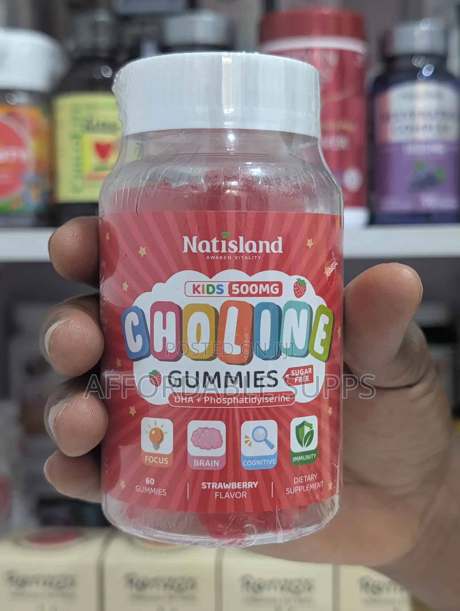 NATISLAND Choline Gummies With DHA & Phosphatidylserine 60ct