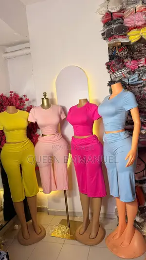 Ladies 2-Piece Ribbed Crop Top & Skirt Set - 4 Colours