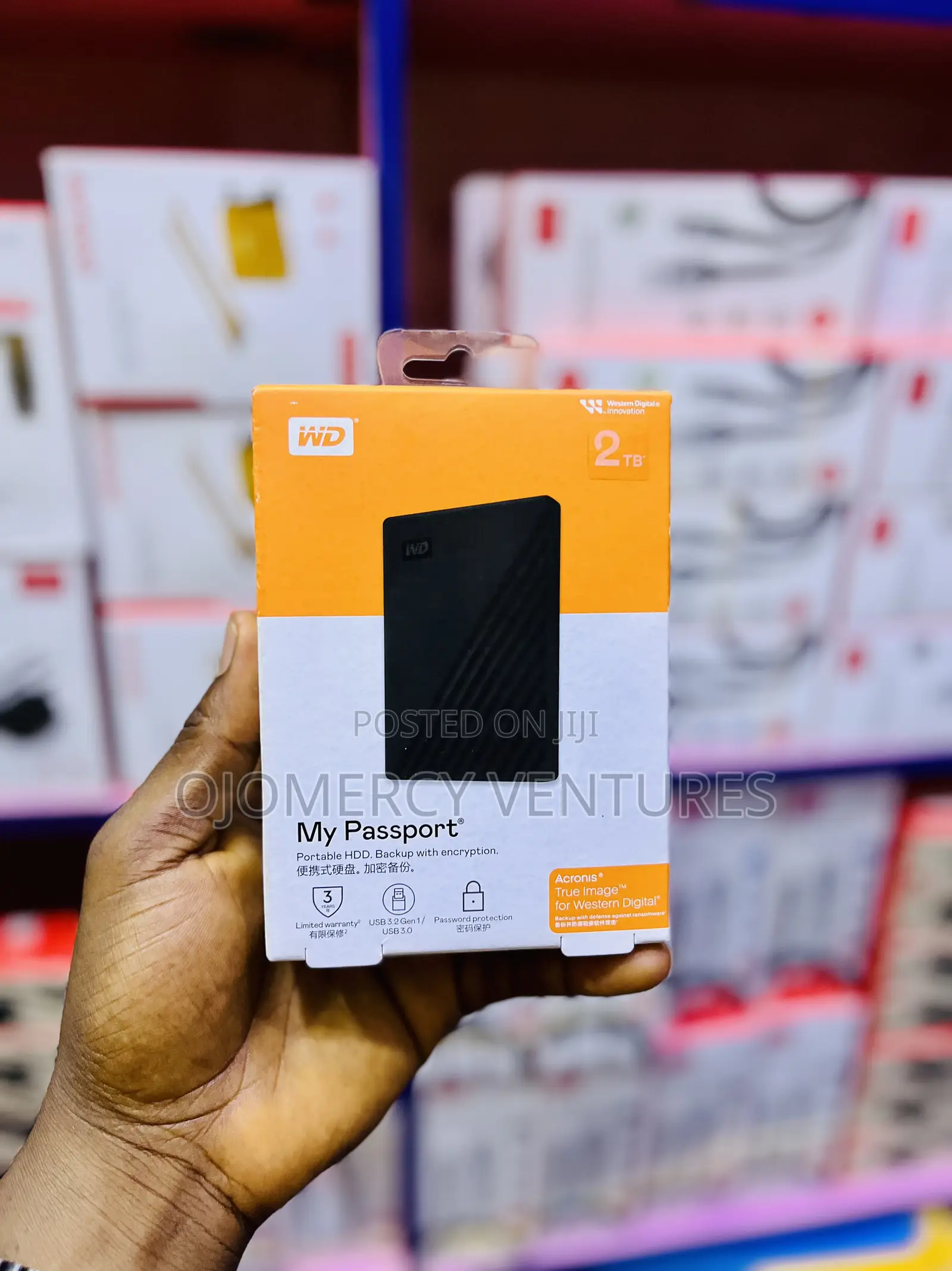 Western Digital (WD) My Passport 2TB Portable External Hard Drive.