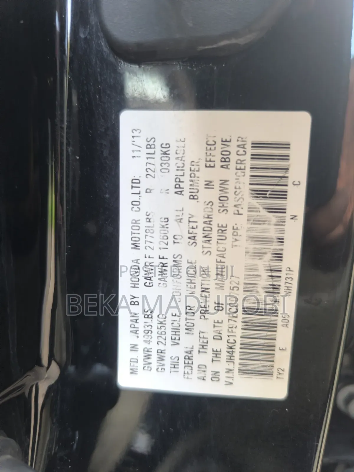 Acura RL 3.7L 2012 Black
