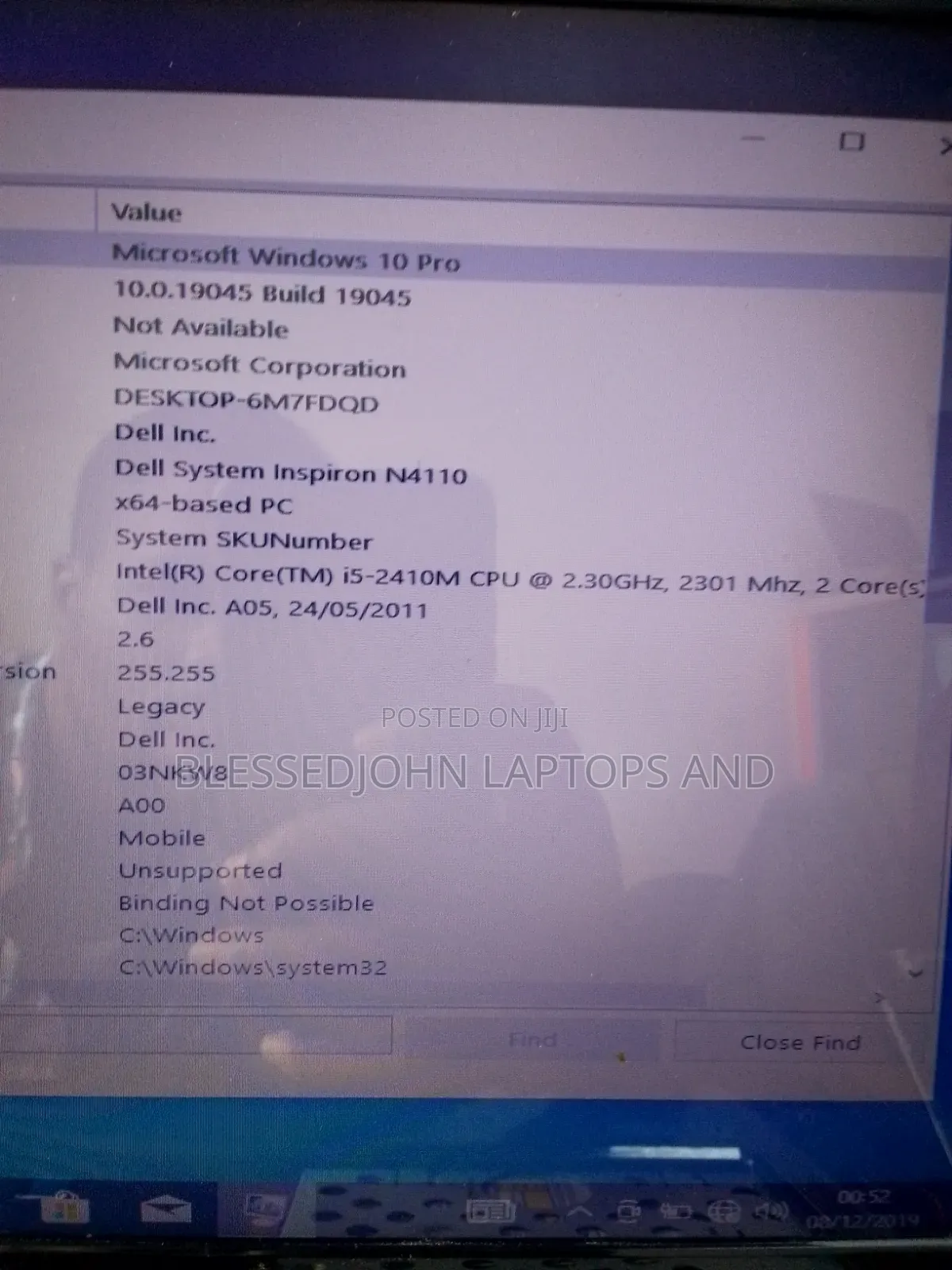 Laptop Dell 6GB Intel Core i5 HDD 250GB