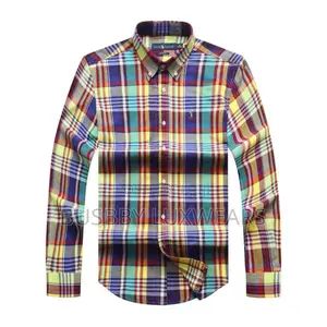 Ralph Pure Cotton Checkered Mens Shirt