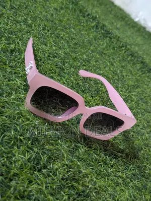 Pastel Pink Skull Emblem Square Men's Sunglasses