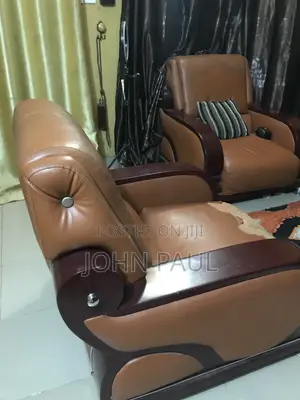 Used 7 Seater Leather Cushion Sofa Chairs