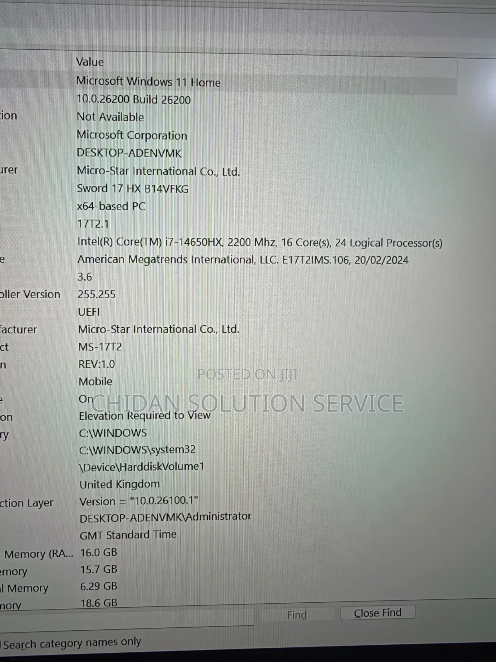 Laptop MSI MSI Sword 17 16GB Intel Core i7 SSD 1T