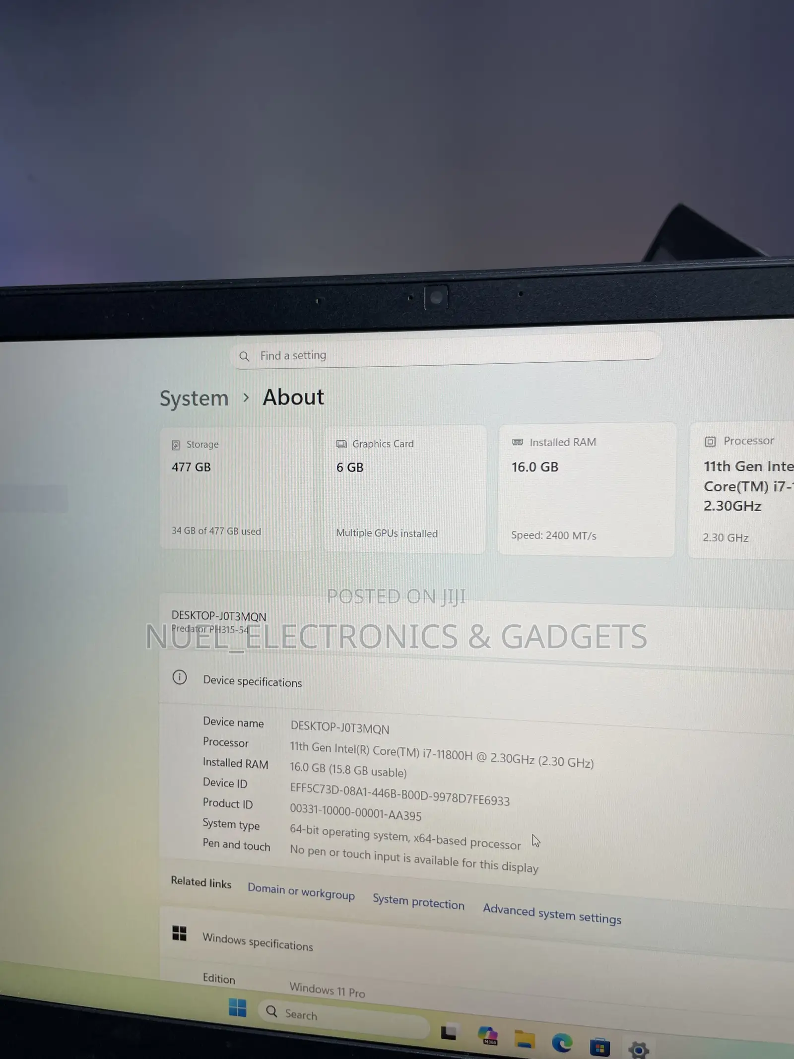 Laptop Acer Predator Helios 18 PH18-71 16GB Intel Core i7 SSD 512GB