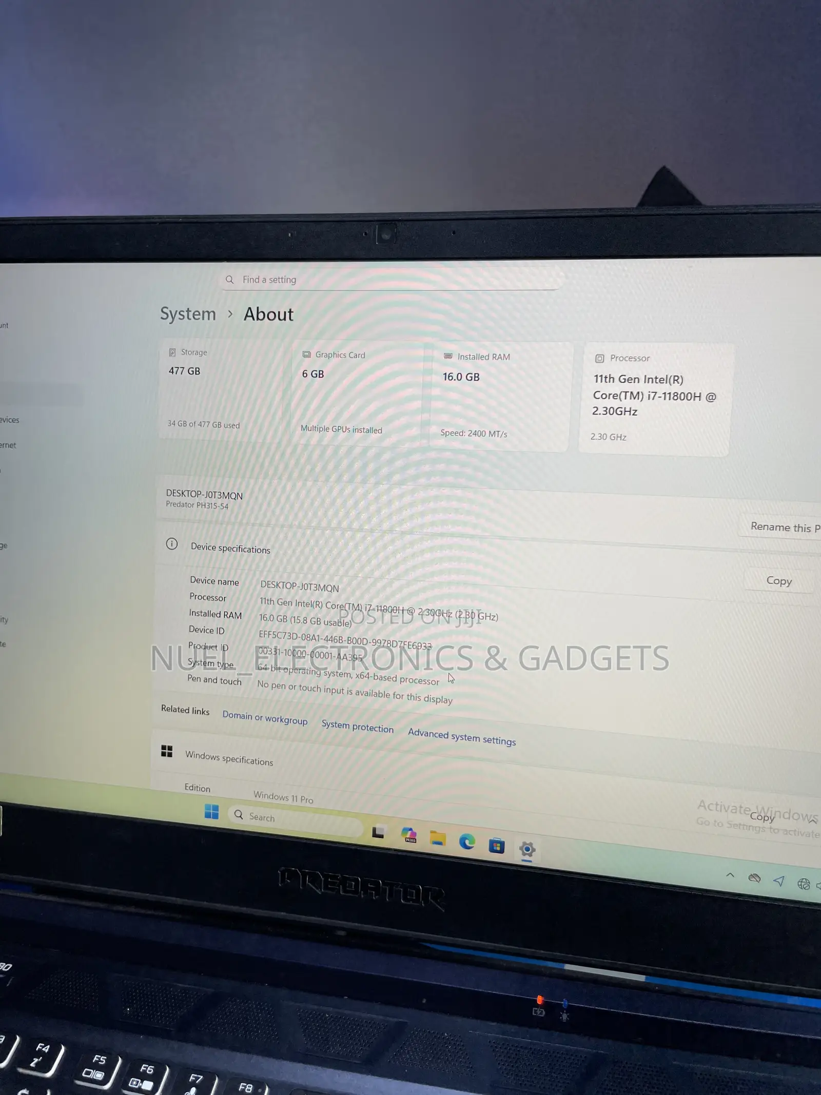 Laptop Acer Predator Helios 18 PH18-71 16GB Intel Core i7 SSD 512GB