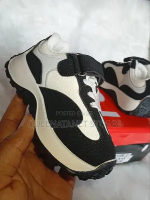 Black and Cream Children Sneakers