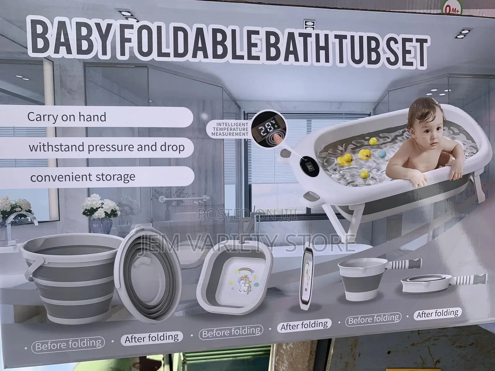 5in1 Baby Folding Bathtub Set