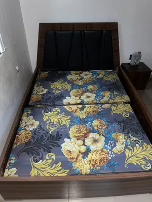 Brown Bed Frame With Side Shelf for Sale