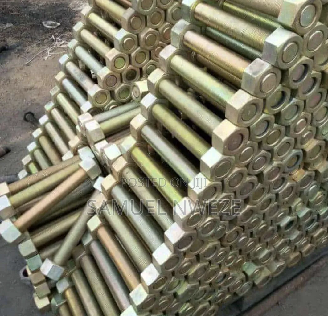 Stacked Bundle of Heavy-Duty Threaded Stud Bolt Heavy Hex