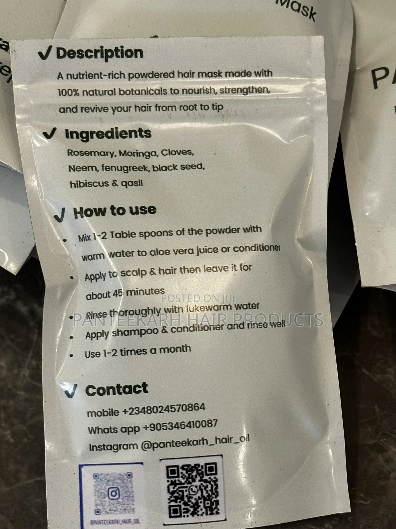 Powdered Hair Mask