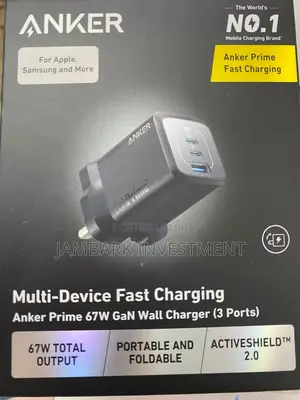 ANKER Prime 3-Port 67 W GaN USB Type-C Fast Charger