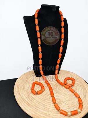 Long Coral Unisex Beads