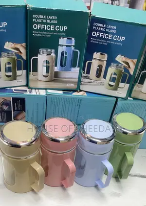 500ml Double Layer Plastic Glass Office Cup