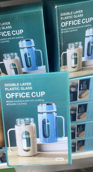 500ml Double Layer Plastic Glass Office Cup