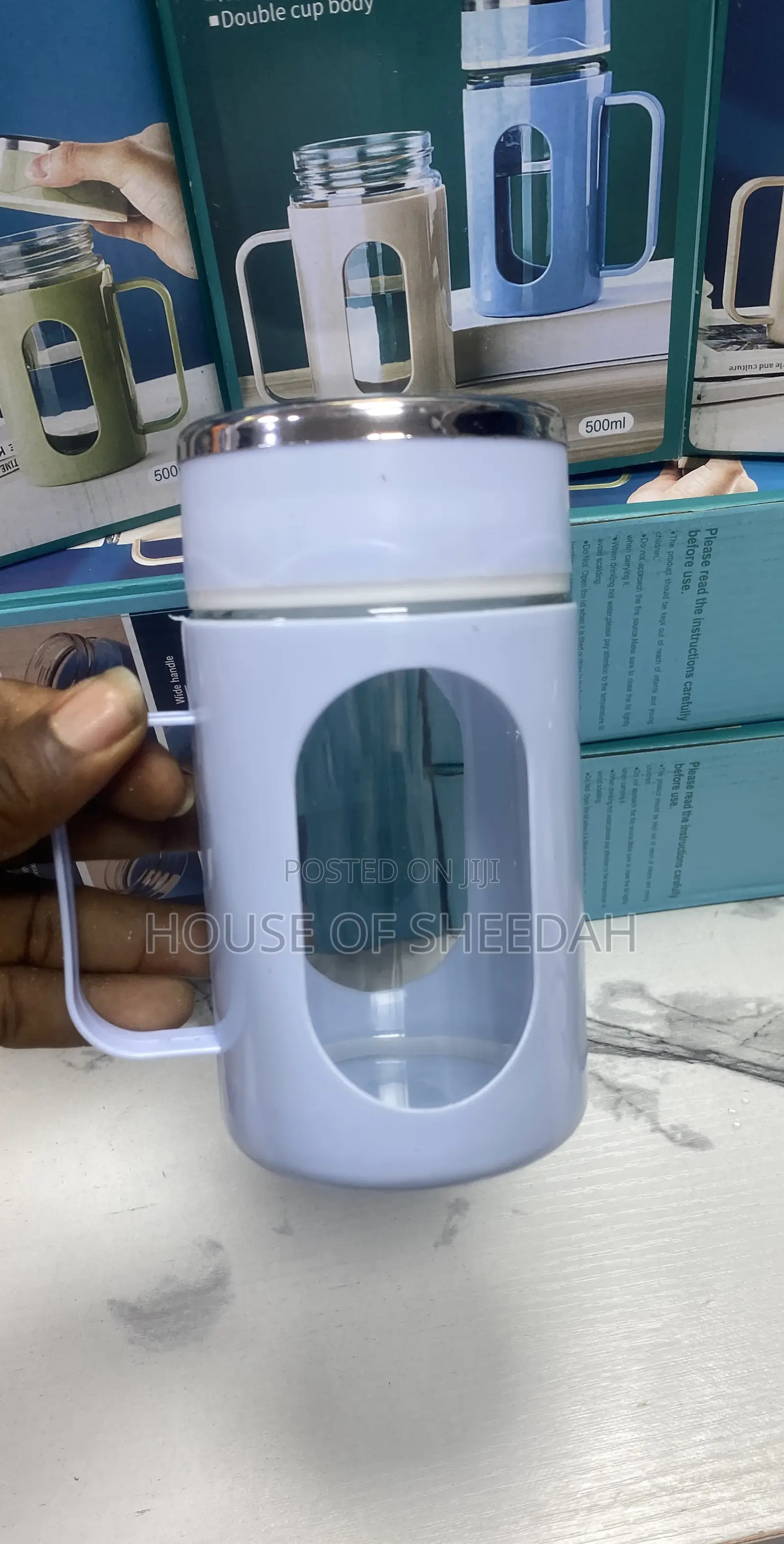 500ml Double Layer Plastic Glass Office Cup