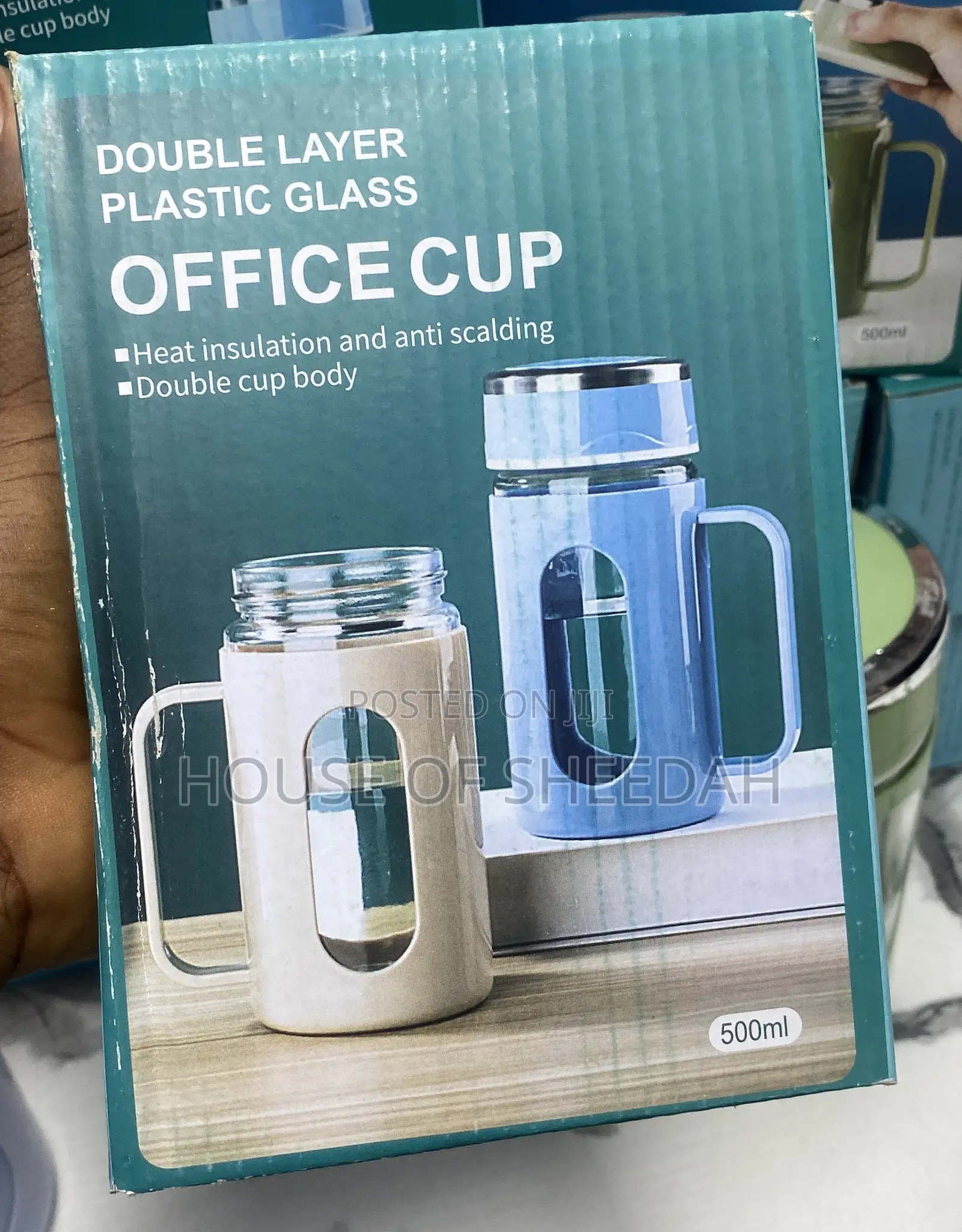 500ml Double Layer Plastic Glass Office Cup