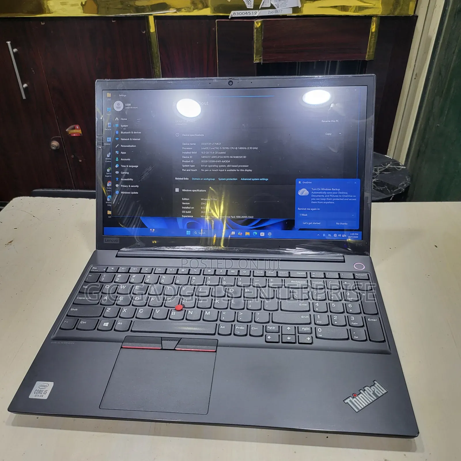 Laptop Lenovo ThinkPad E15 8GB Intel Core i5 SSD 256GB