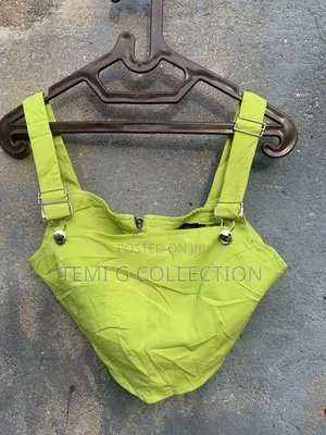 Lime Buckle Crop Top - Sleeveless Turtleneck - M/L - TEMI G