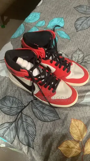 Air Jordan Nike Sneakers Red Black and White