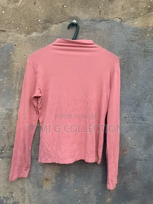 Pink Long Sleeve Turtle Neck Top - M - TEMI G