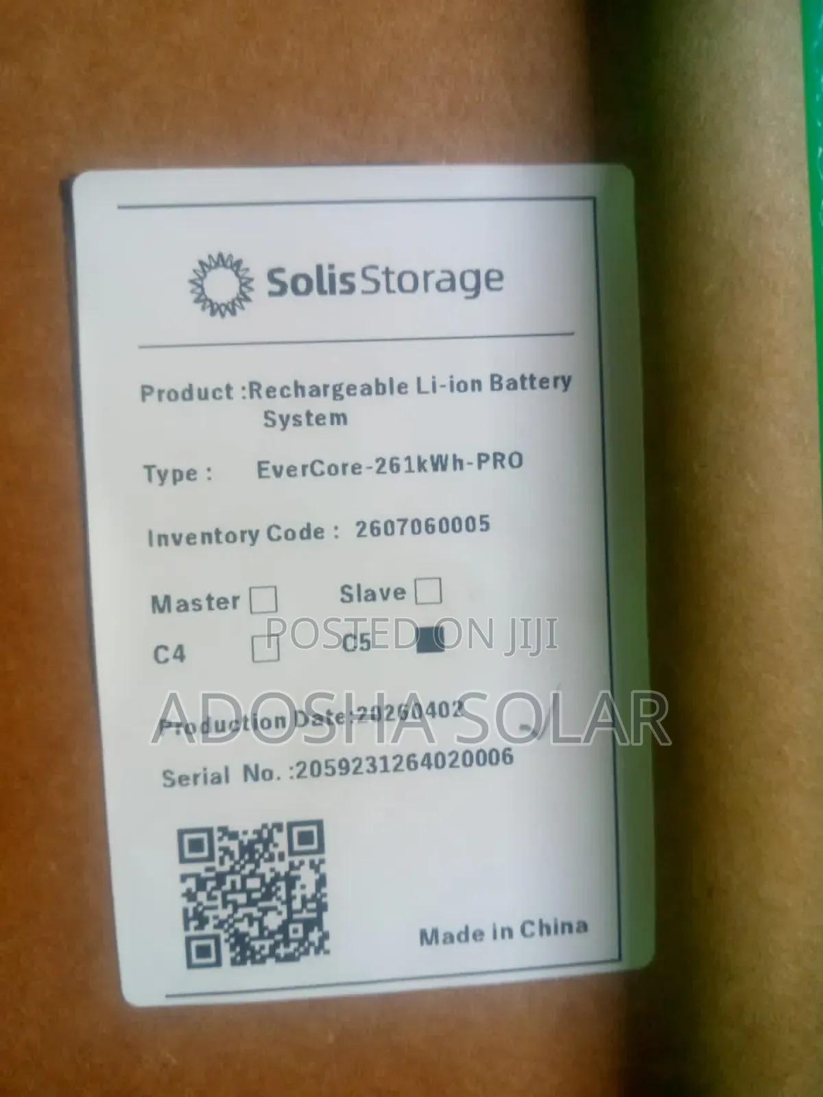 Solis 261kwh Battery