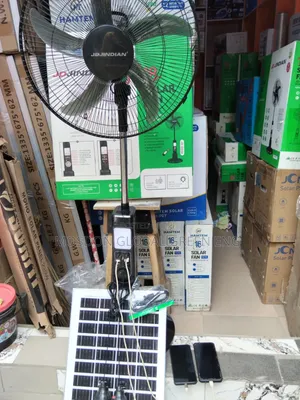 JD JINDIAN 18 Inches Solar Rechargeable Standing Fan